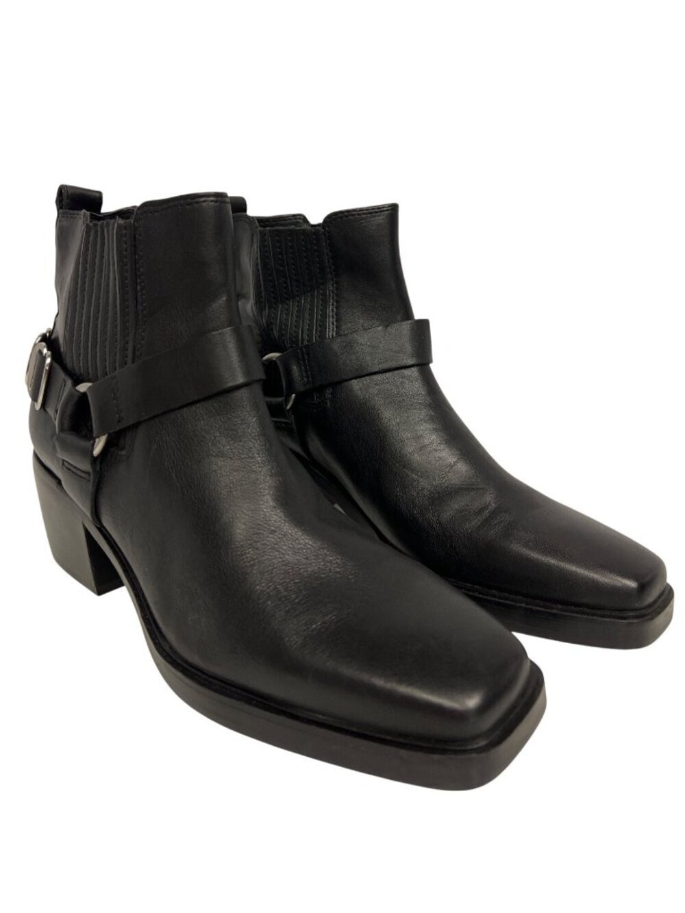 Sam Edelman Bellamie Harness Ankle Boots Women's Size 8.5 Black Leather Biker